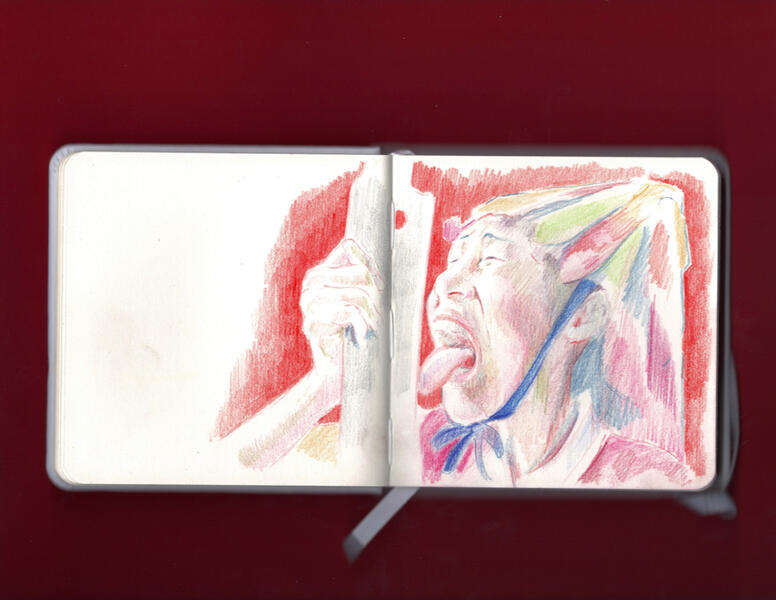 sketchbook entry II color pencil 2025