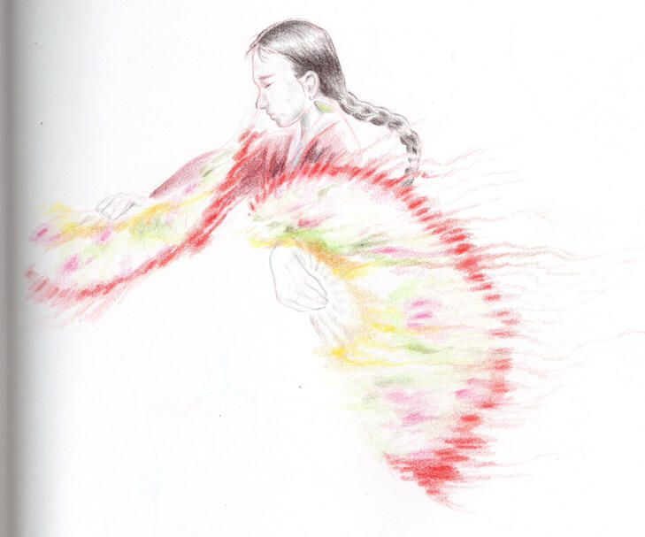 sketchbook entry IV color pencil 2025